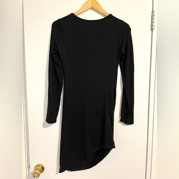 NWOT Go Couture Draped Long Sleeve Bubble Hem Dress - Picture 4 of 6